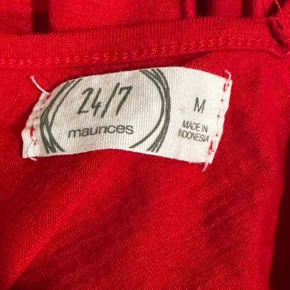 Maurices 24/7 Red Eyelet Trim Tank Top Medium Boho Chic - Picture 6 of 8